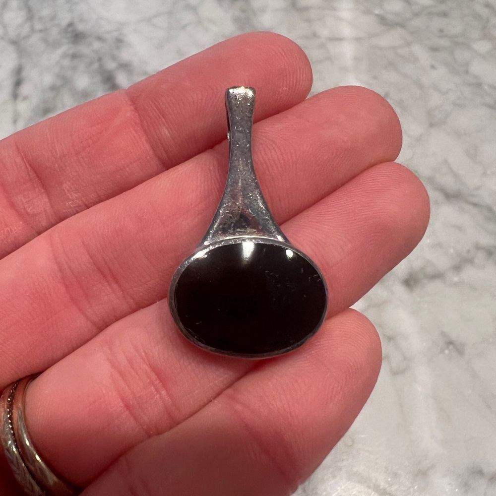 Sterling Silver ATI and Black Onyx Pendant
